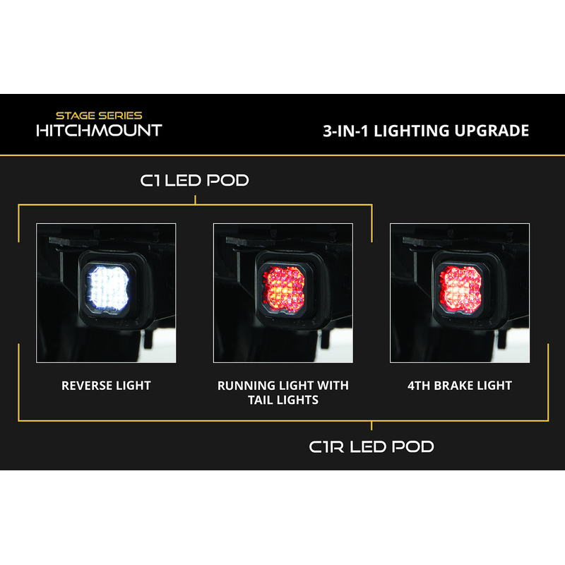  Diode Dynamics - HitchMount LED Pod Reverse Kit for Ford F-150 2021-2023, C1R